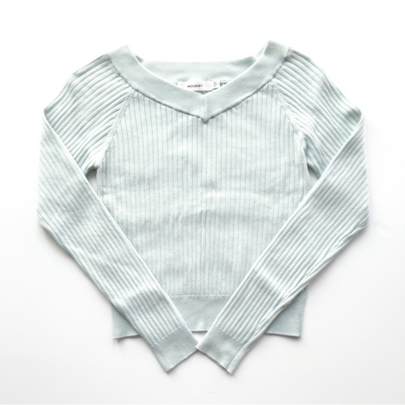 MOUSSY Ribbed Crop Knit Sweater - Picture 2 of 7